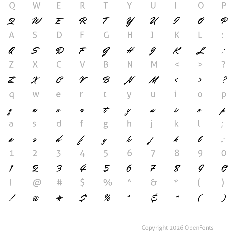 Character Map of Mr Dafoe Regular