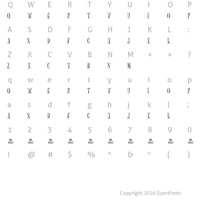 Character Map of Mr Fink Regular