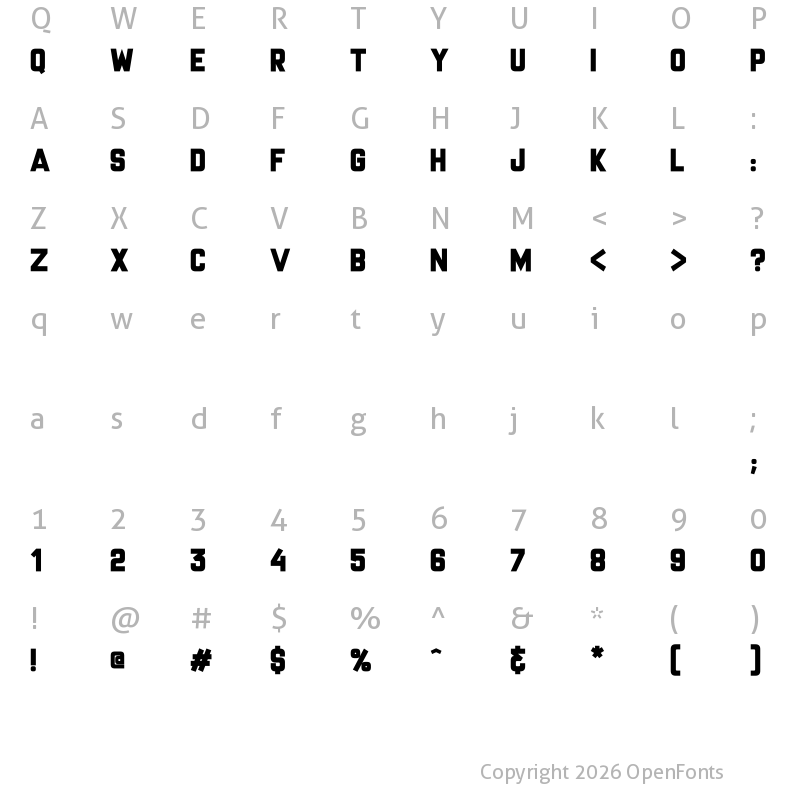 Character Map of Mr Headlines Regular
