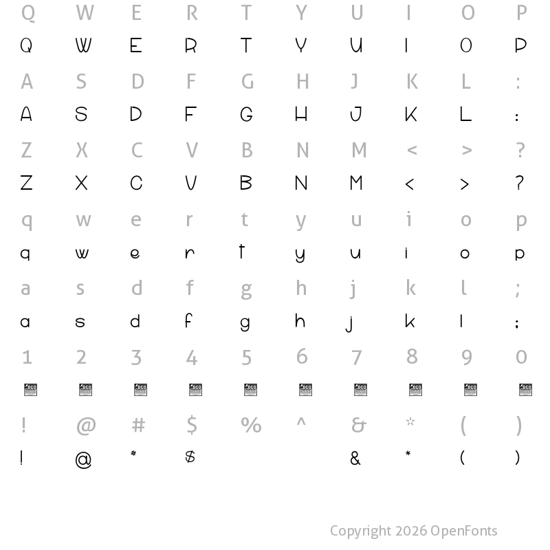 Character Map of Mr Martini_PersonalUseOnly Regular