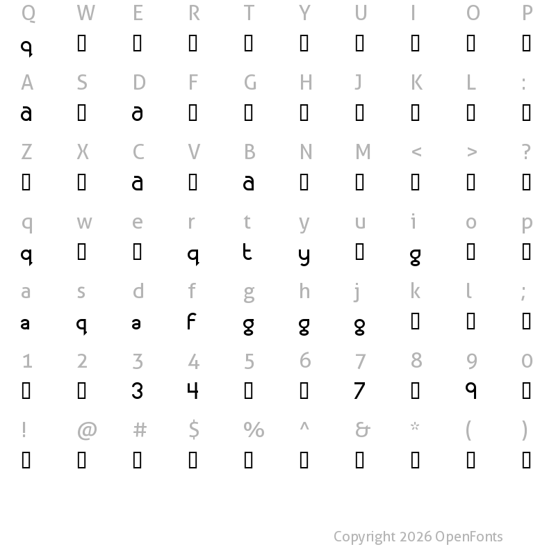 Character Map of MR. PHONE Alternates