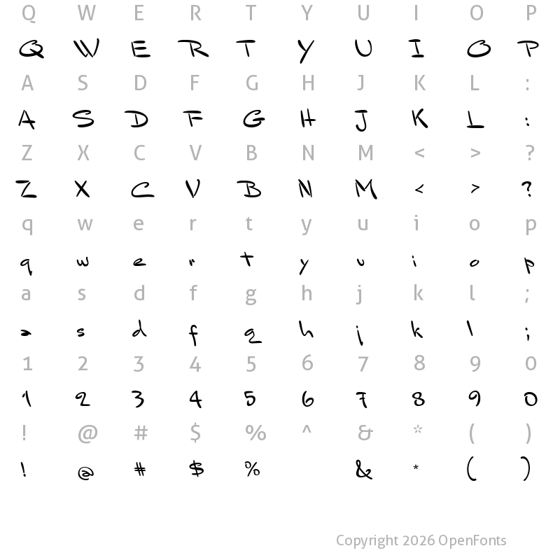 Character Map of Mr Sandsfort Regular
