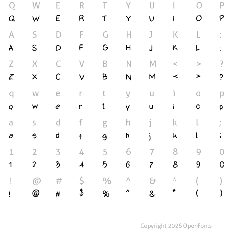 Character Map of MrBlacky Regular