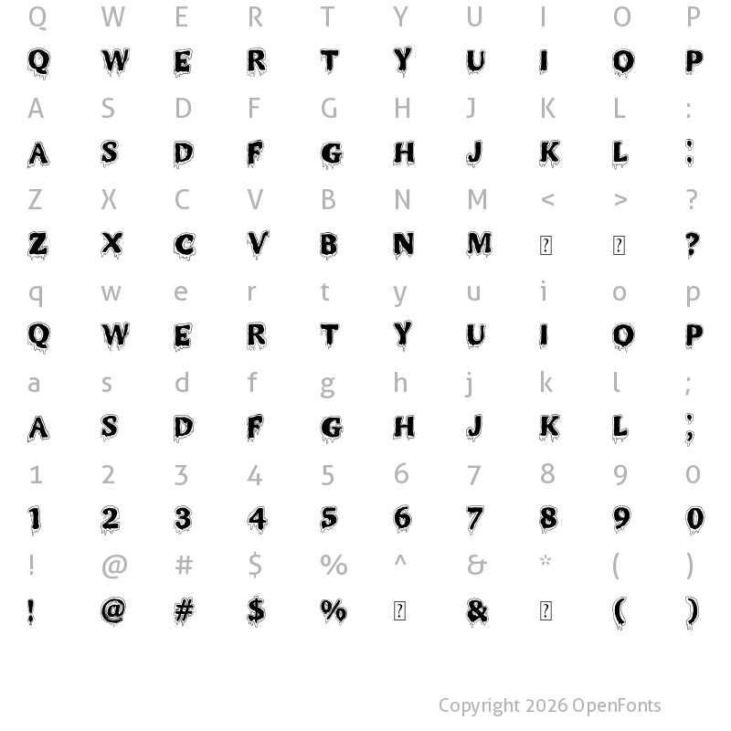 Character Map of MR.MONSTAR Regular