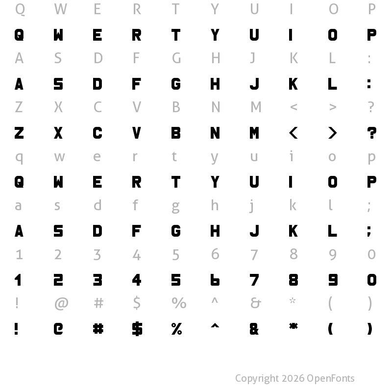 Character Map of MSU1 Regular