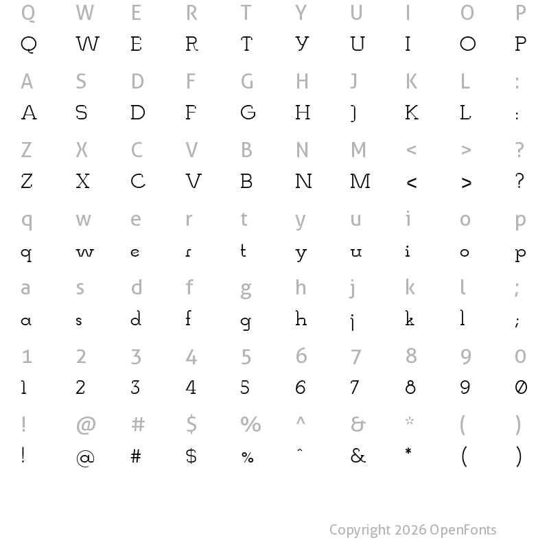 Character Map of Mudzil Alternate Medium