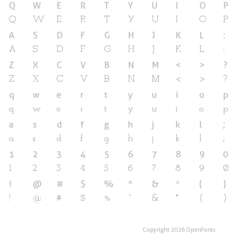 Character Map of Mudzil Light