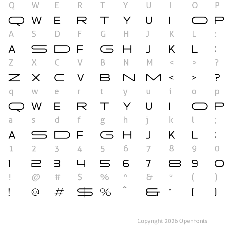 Character Map of Mugesta Regular
