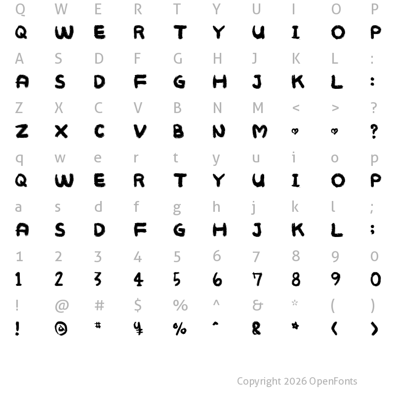 Character Map of MUKOKUSEKI KITCHEN Regular