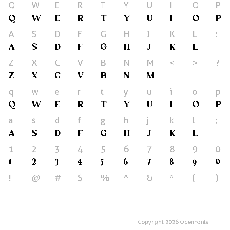 Character Map of Mullion Regular