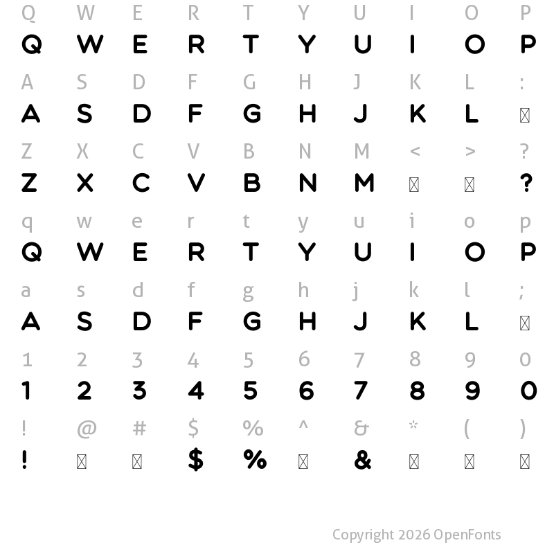 Character Map of Multicolore Pro Regular