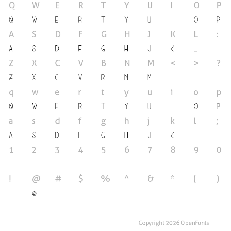 Character Map of MUNICH Regular