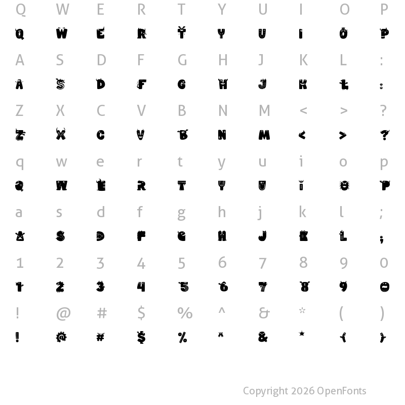 Character Map of Munsteria Regular