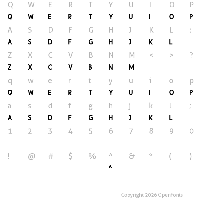 Character Map of Museful Bold