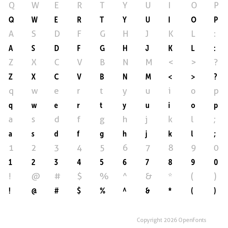 Character Map of Museo Sans Cond 700