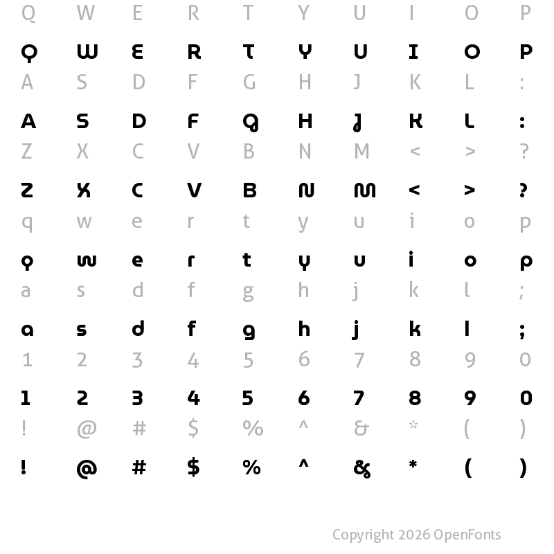 Character Map of MuseoModerno Bold