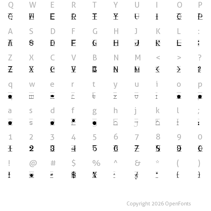 Character Map of Musicografi Regular