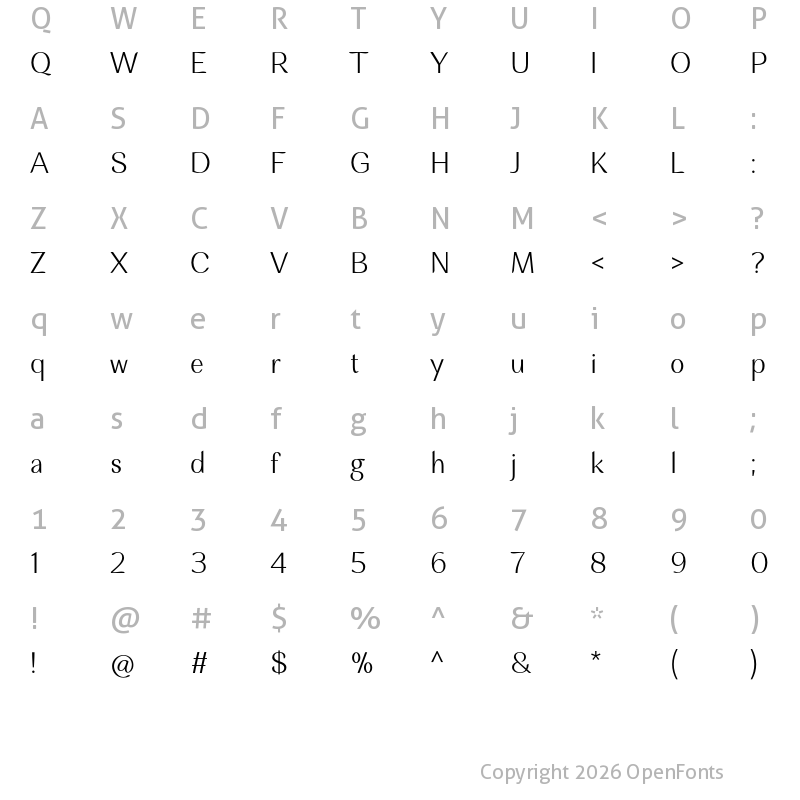 Character Map of Musk Regular