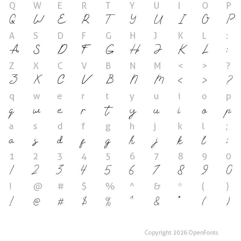 Character Map of Muttiara Regular