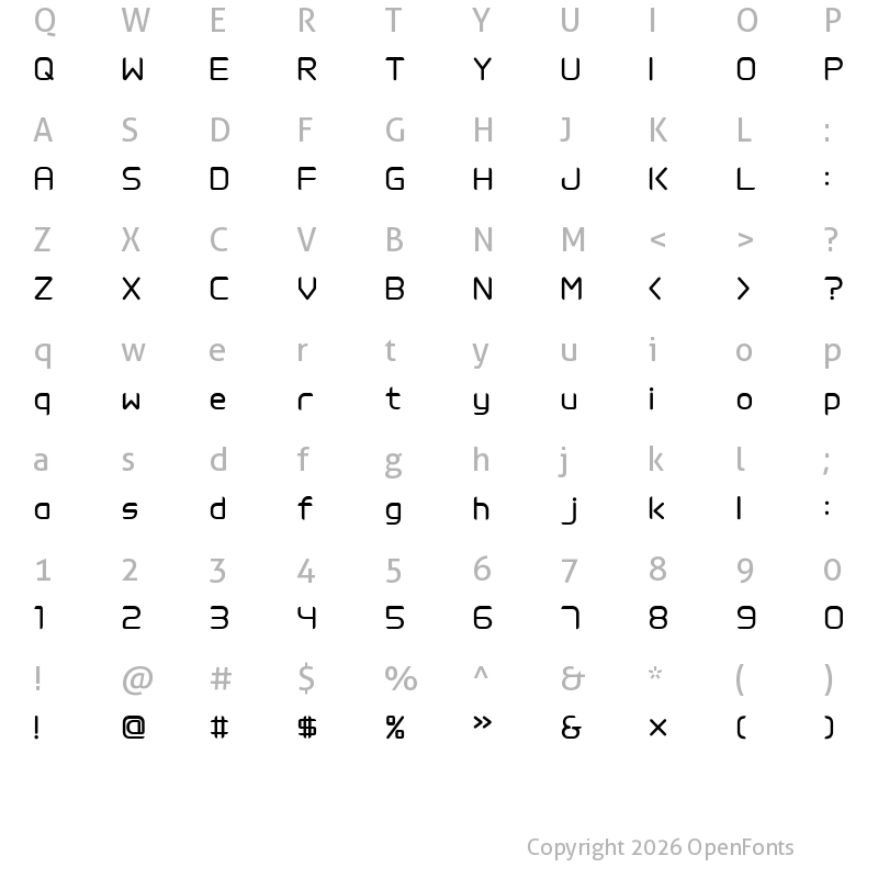 Character Map of MW TALON Regular