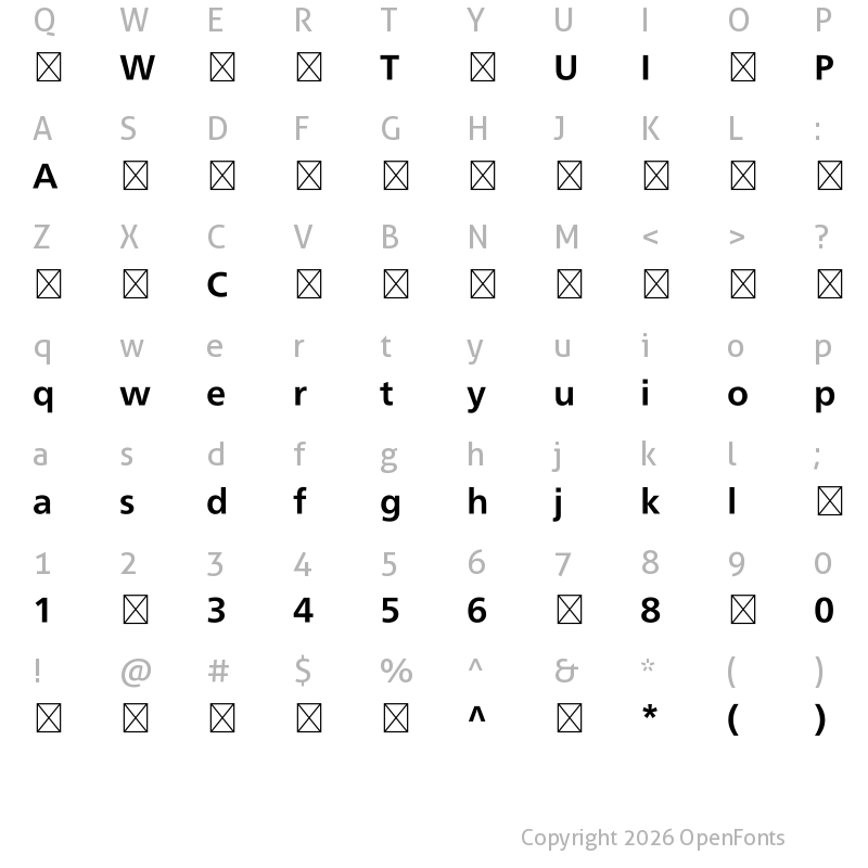 Character Map of MXiangHeHeiTC-Bold ?