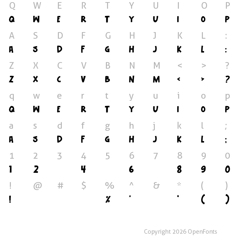 Character Map of My Coffee Break Regular