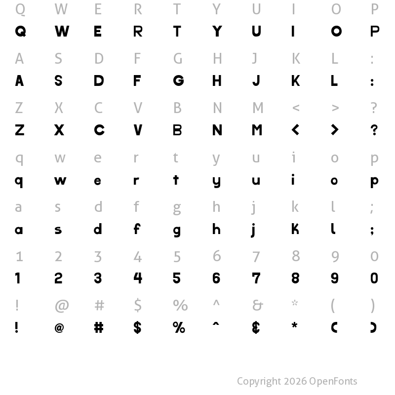 Character Map of My Pretty Cutie Regular