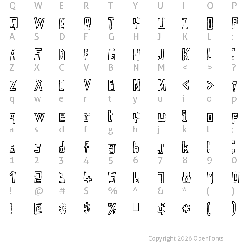 Character Map of MY_EYES_ARE_TWICE_SM Regular