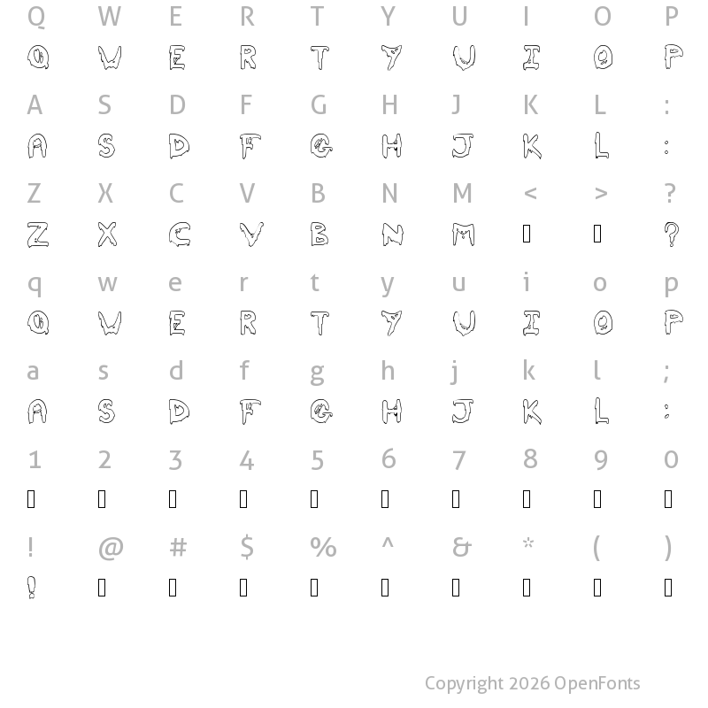 Character Map of Myd V2 Regular