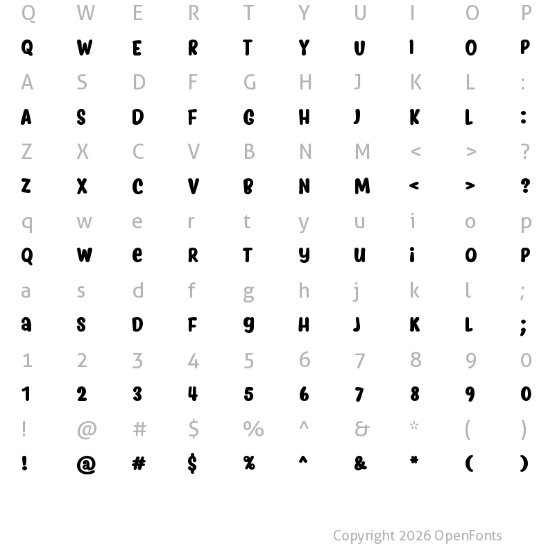 Character Map of Myfrida Bold