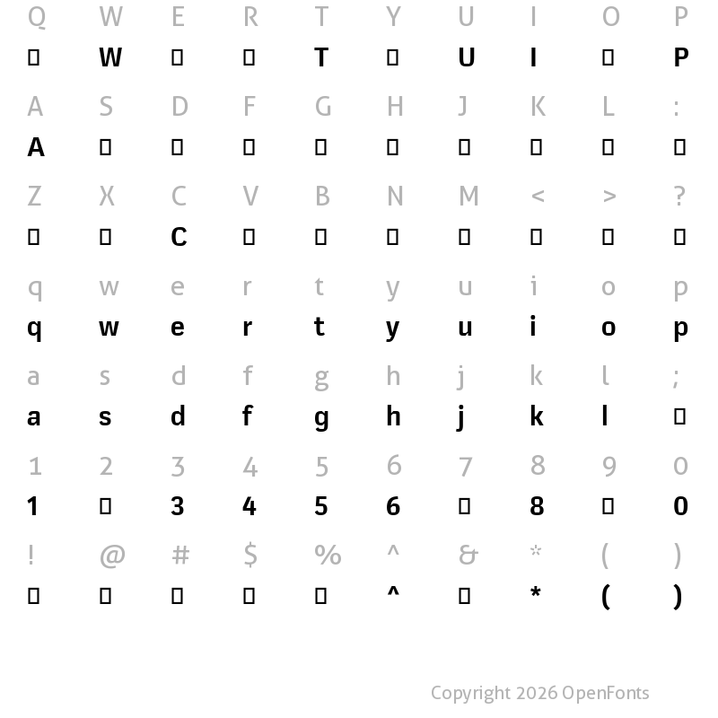 Character Map of Mynor-Bold ?