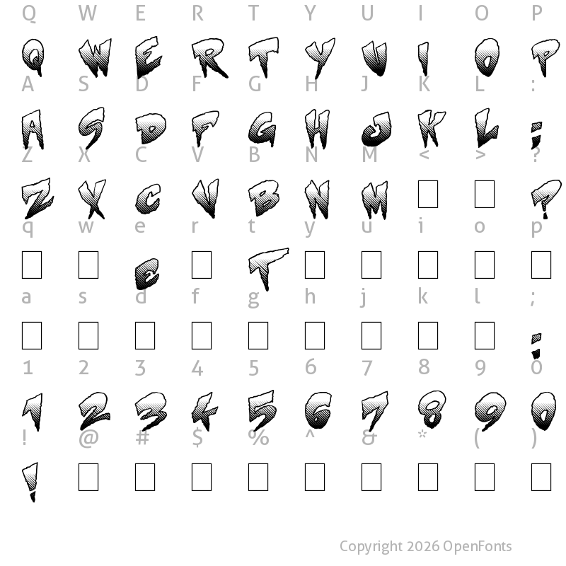 Character Map of Mystery Regular