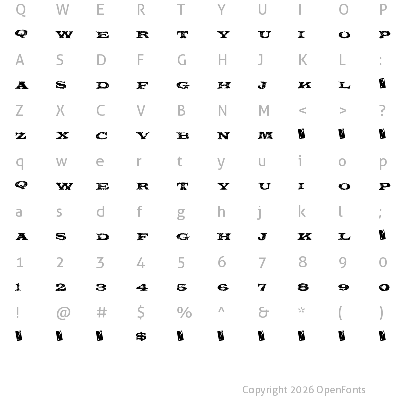 Character Map of MysteryForest Regular
