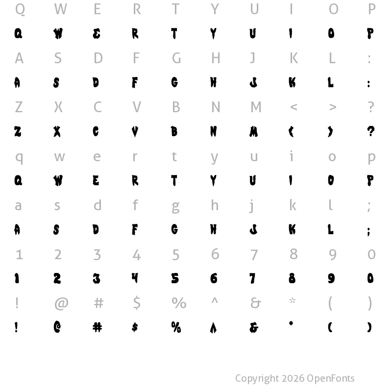 Character Map of Mystic Singler Condensed Condensed