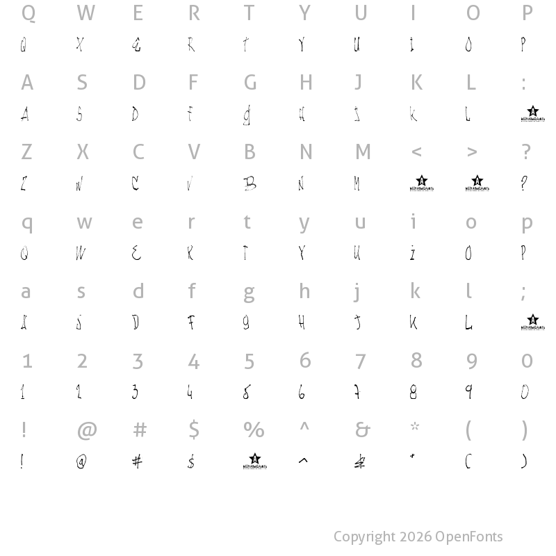 Character Map of NACHOS & TV Light