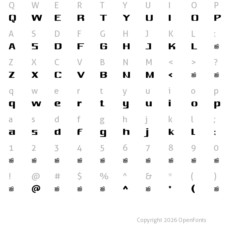 Character Map of Nadimo personaluse Regular
