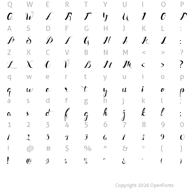 Character Map of Nafeeza Regular