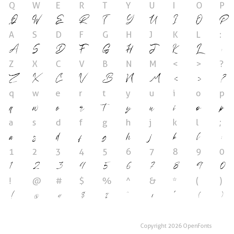 Character Map of Nagasaki Regular