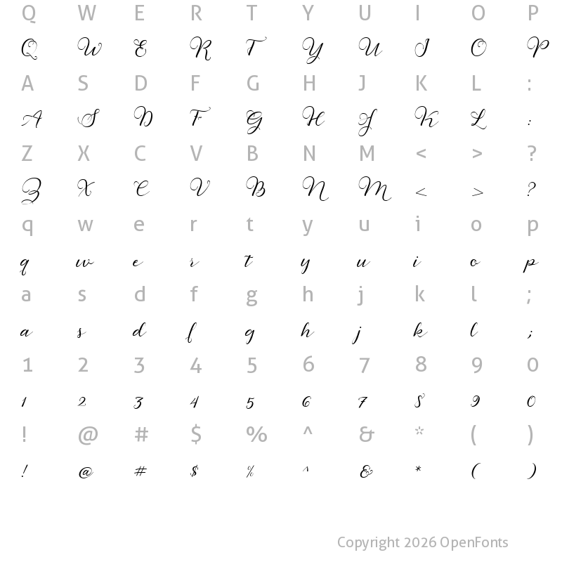 Character Map of Nagitsya Regular