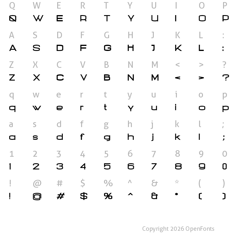 Character Map of Nalom Bold