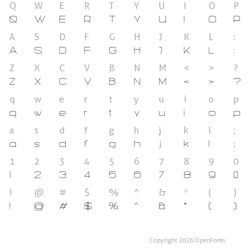 Character Map of Nalom Light