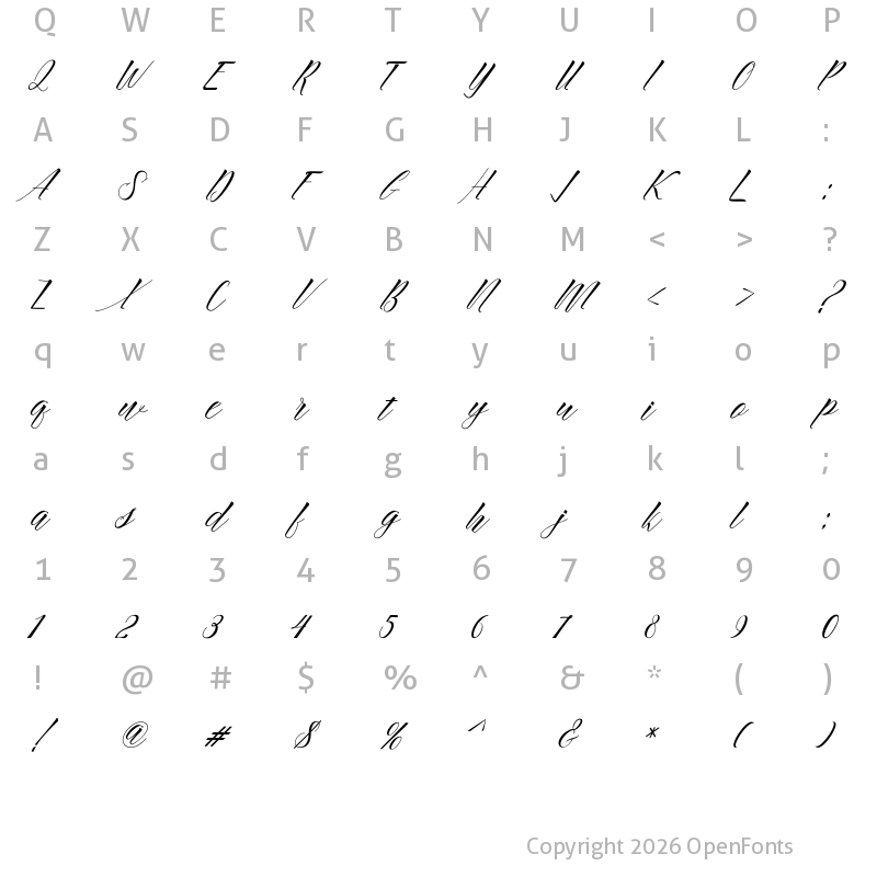 Character Map of Namitha Regular