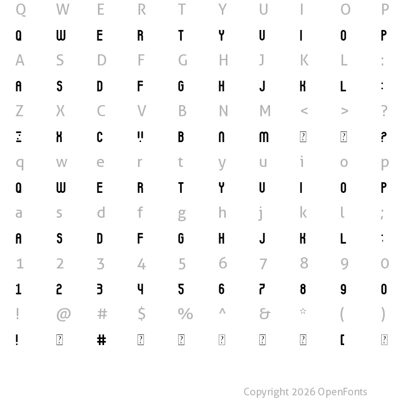 Character Map of Nando Regular