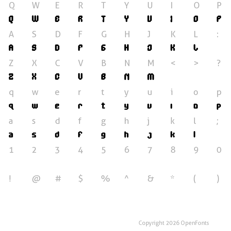 Character Map of Nano Pix DEMO Regular
