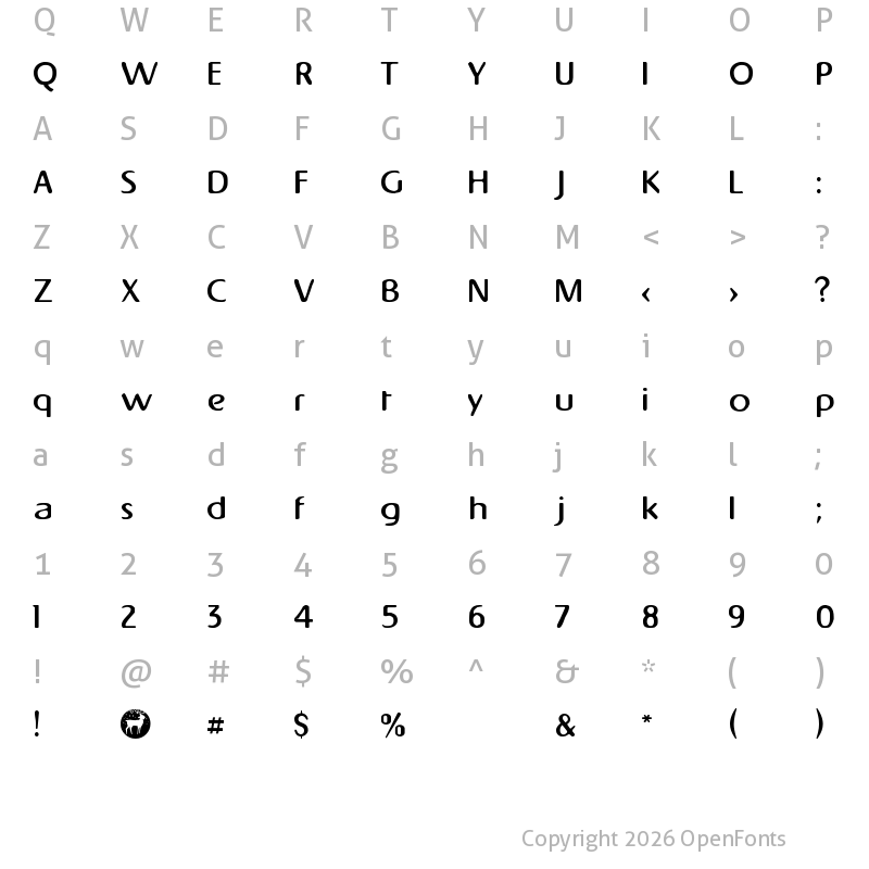 Character Map of Napapiiri Regular