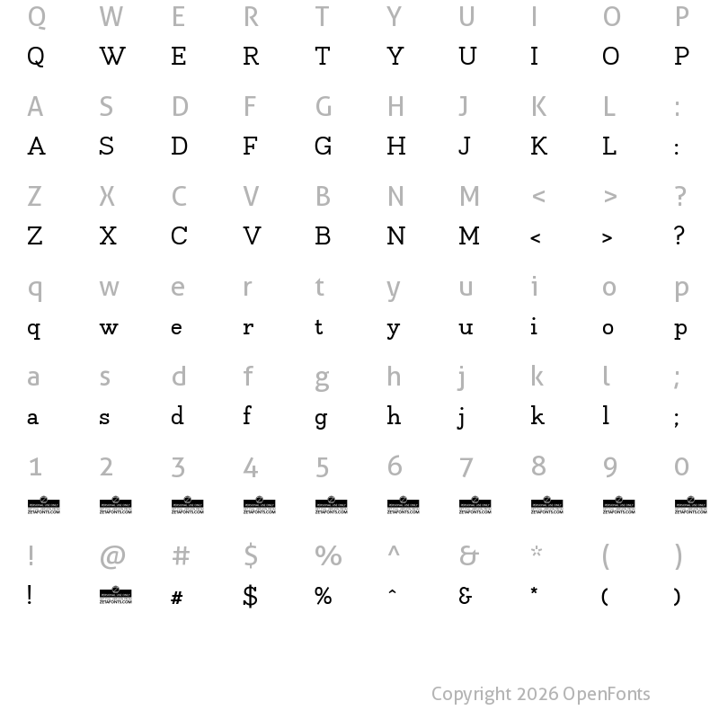 Character Map of Napo Regular