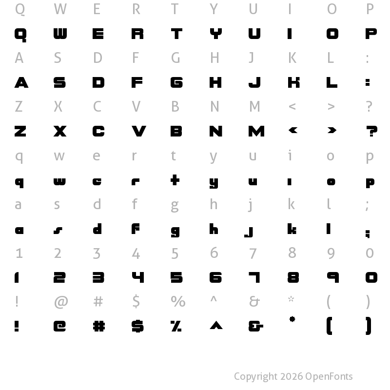 Character Map of NASDAQER Heavy