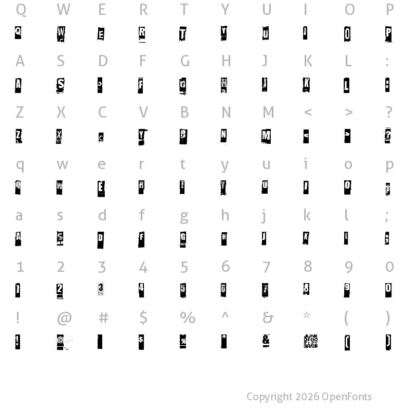 Character Map of NastyMSG Regular
