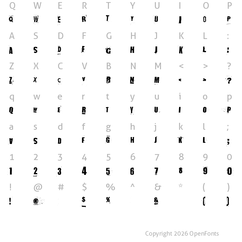 Character Map of NastyMSG2 Regular