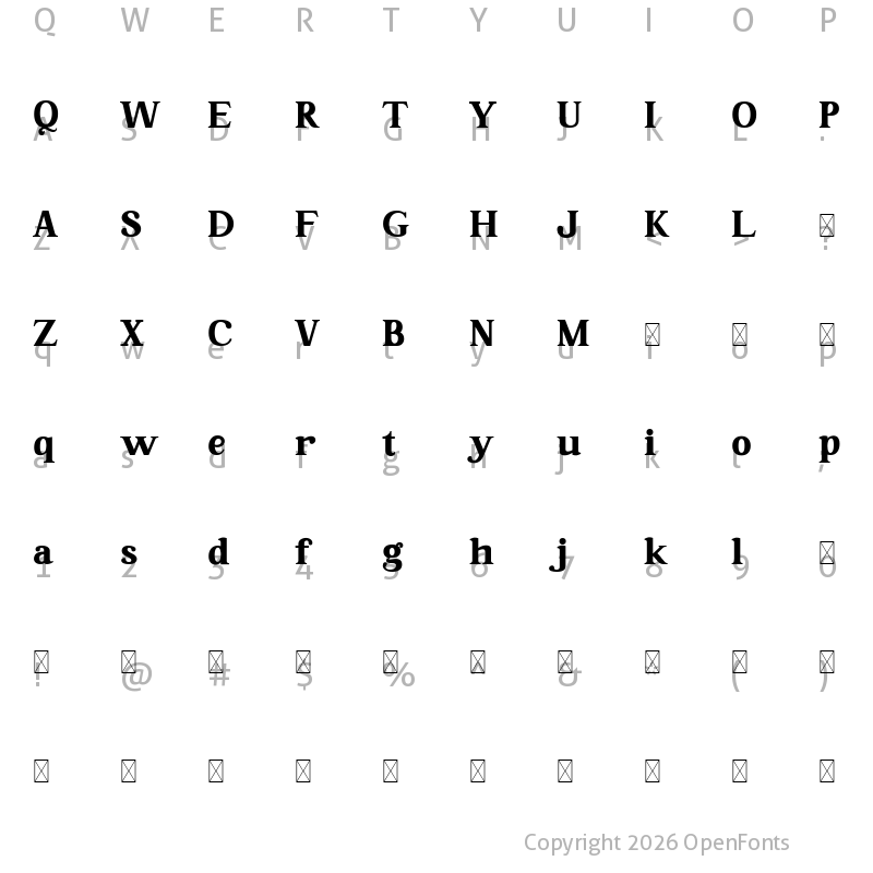 Character Map of NathalliaDemo Regular